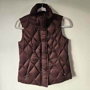 Eddie Bauer Womens 650 Down Puffer Vest, Chocolate Brown, XS Petite